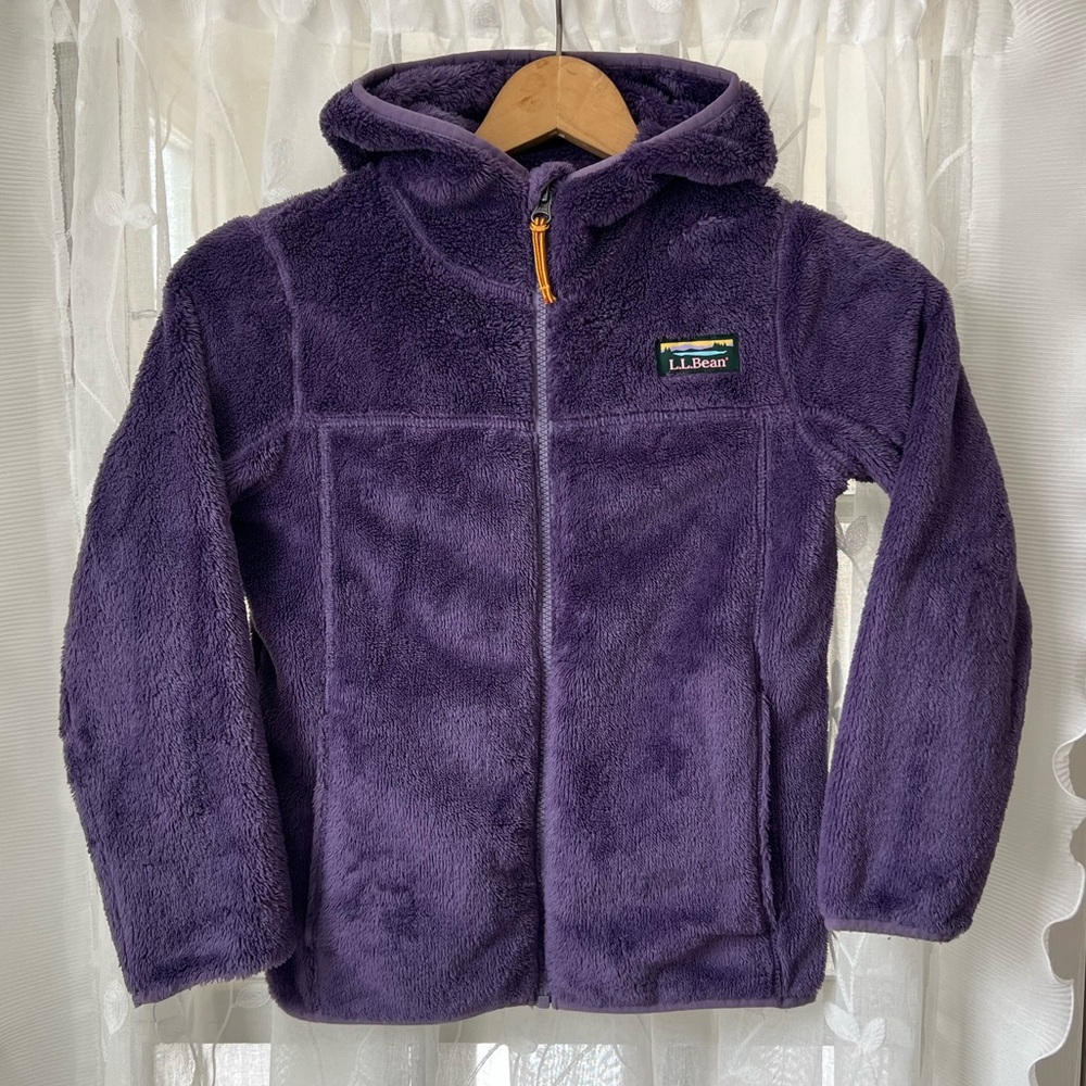 L.L. Bean Plush Hooded Fleece Jacket in Deep Purple